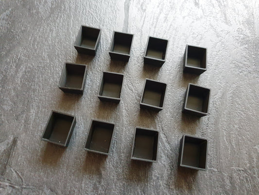 Schwarze Aquarellpalette aus PLA, 12 Pfännchen für das Malen auf schwarzem Papier, 3d gedruckt