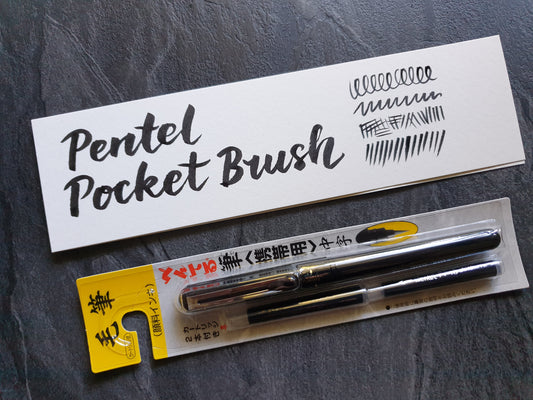 Pentel Pocket Brush: Nachfüllbarer Pinselstift, wasserfest, schwarz