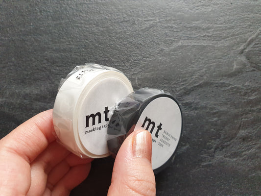 mt basic Washi Tape, 15mm x 7m, matt schwarz & weiß
