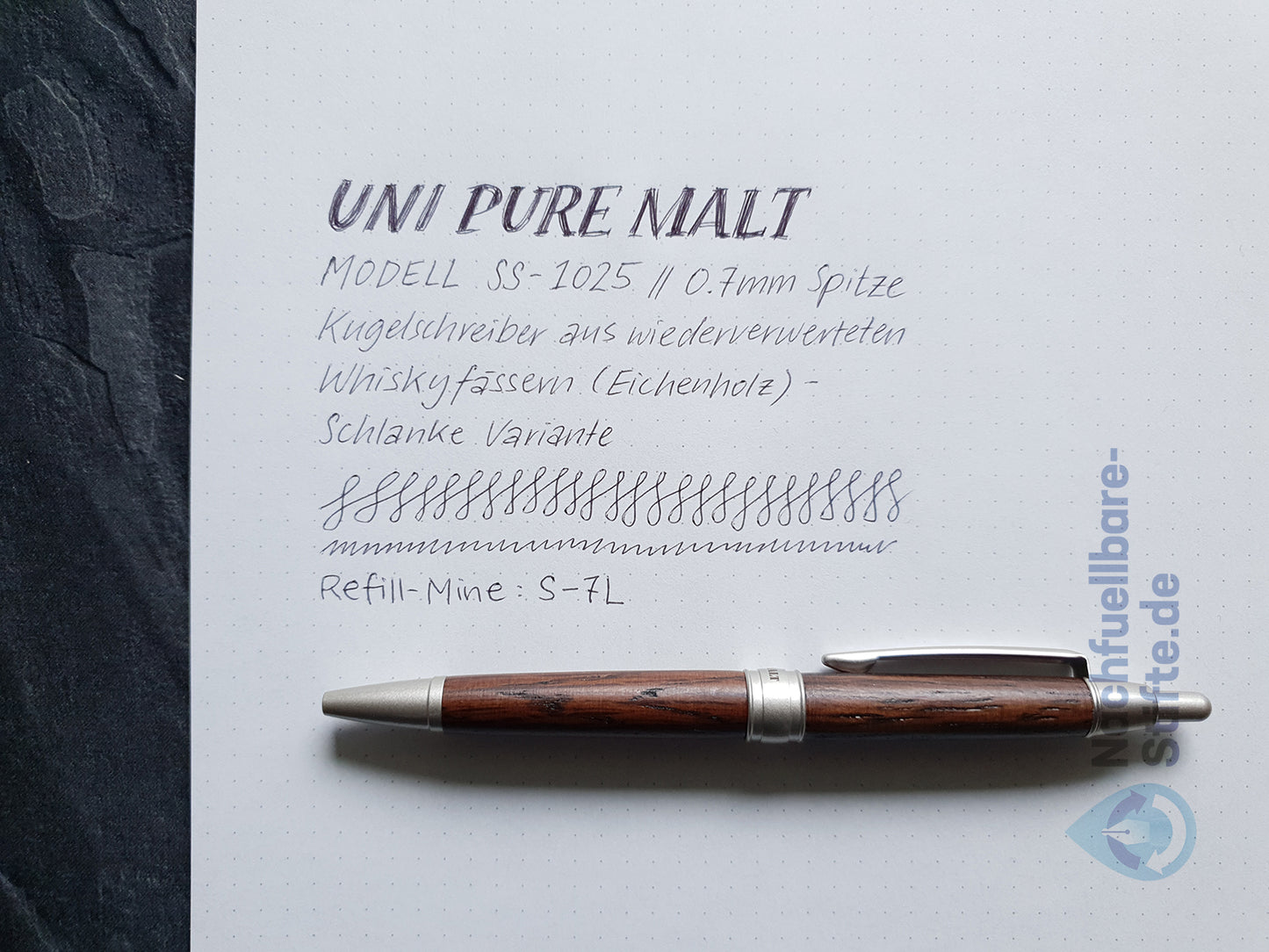 Uni Pure Malt Kugelschreiber 0.7mm Mine, Modell SS-1025 (schlank)