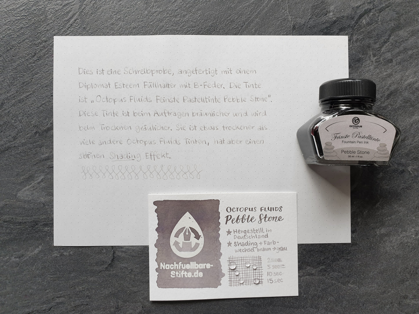 Octopus Fluids Feinste Pastelltinte "Pebble Stone", Füllhaltertinte