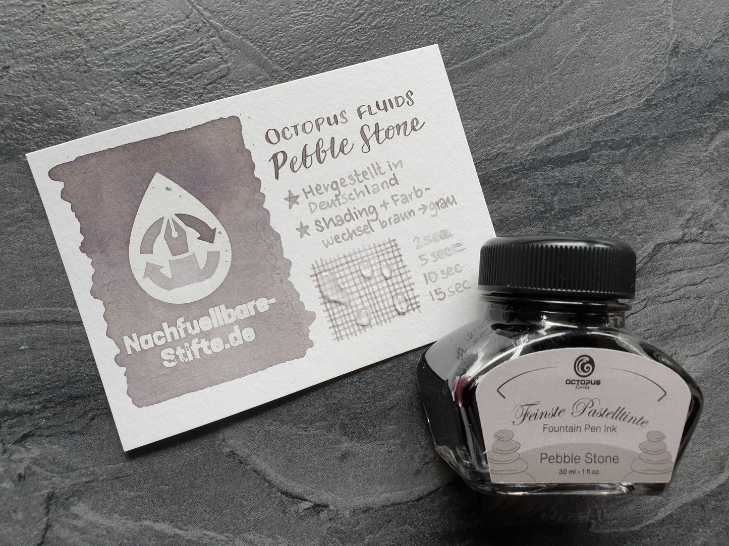 Octopus Fluids Feinste Pastelltinte "Pebble Stone", Füllhaltertinte