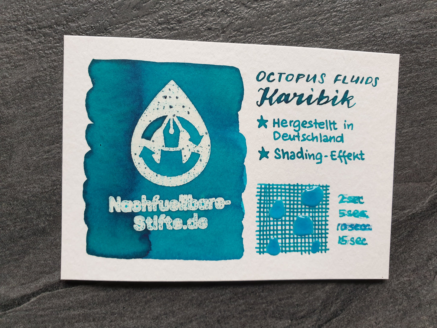 Octopus Fluids Feinste Schreibtinte "Karibik", Füllhaltertinte in 2 Größen