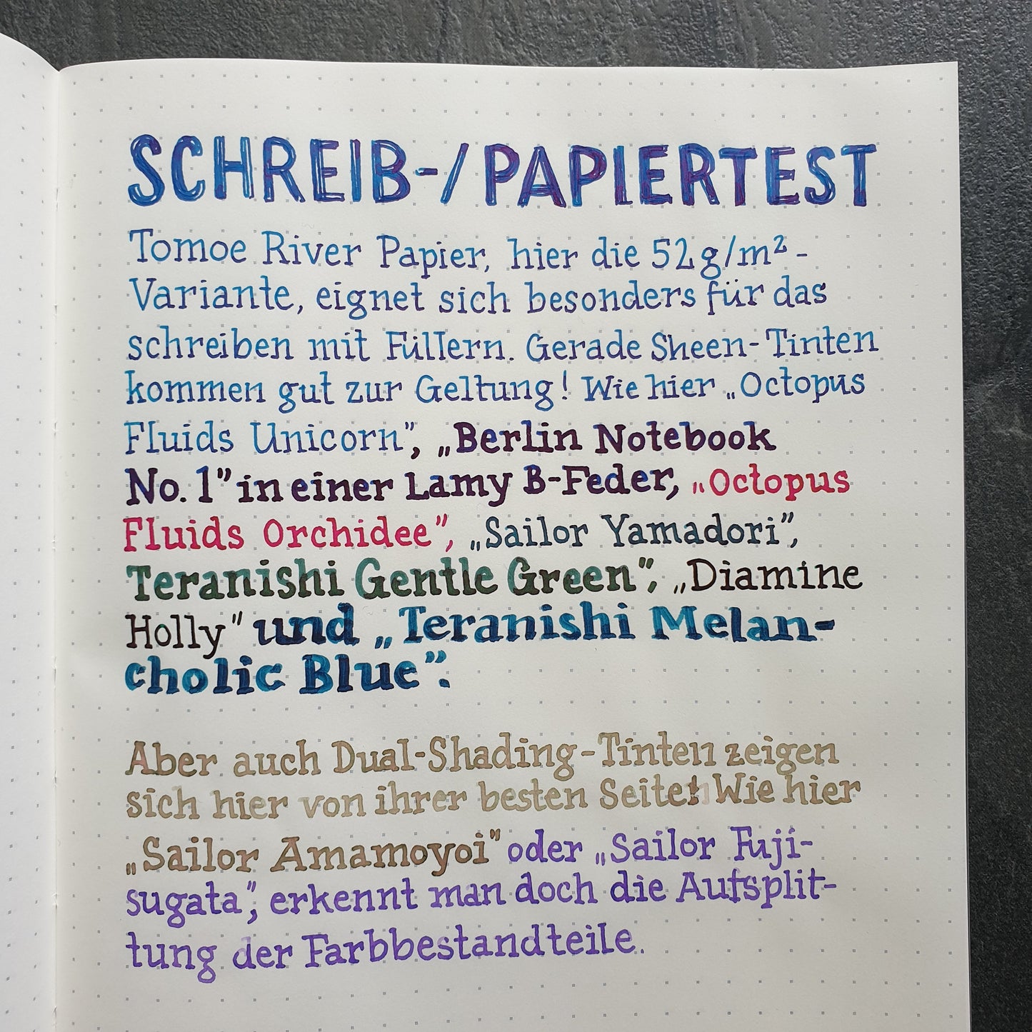 Hardcover Tomoe River Notizbuch, DIN A5, weißes Papier, 3 Lineaturen