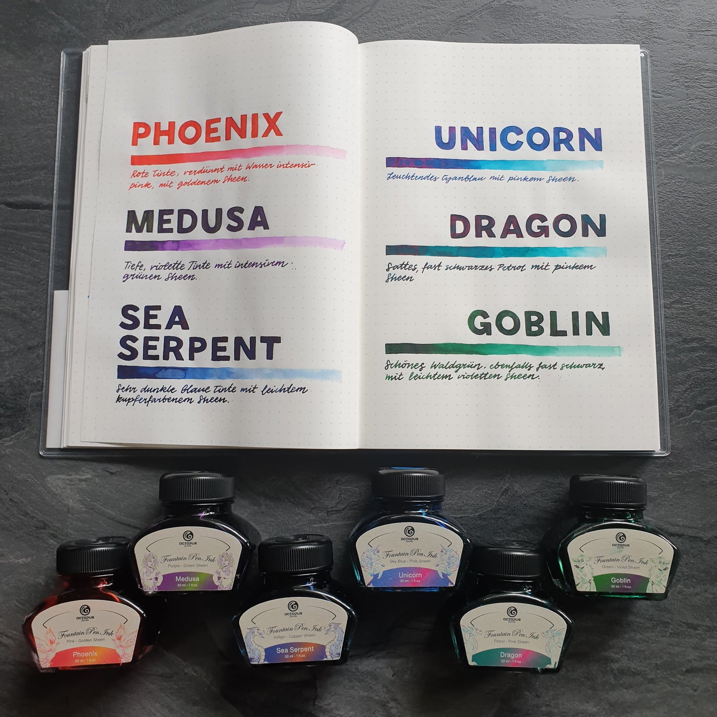 Octopus Fluids Sheen-Tinten Miniflaschen, Geschenksets mit 6x10ml