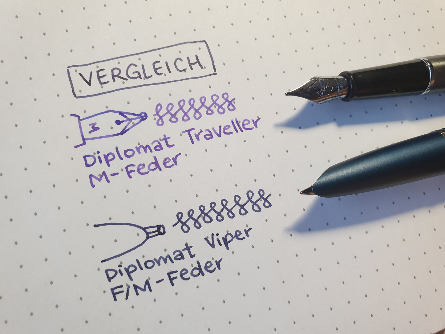 Diplomat Viper Luxus-Füllhalter, Blau guillochiert, F/M Feder