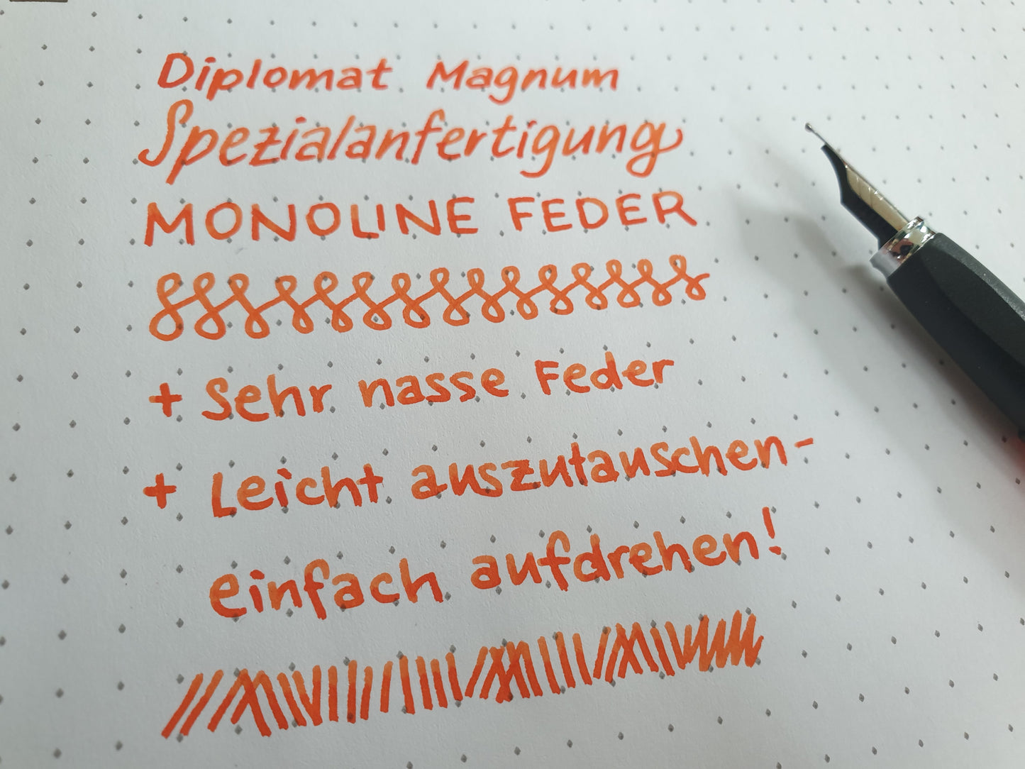 Spezialanfertigung: Diplomat Magnum Monoline Feder, modifiziert von Nibcake Workshop, Federaggregat