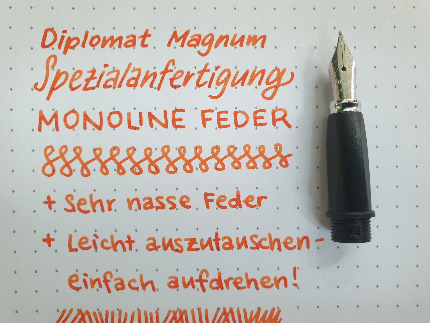 Spezialanfertigung: Diplomat Magnum Monoline Feder, modifiziert von Nibcake Workshop, Federaggregat
