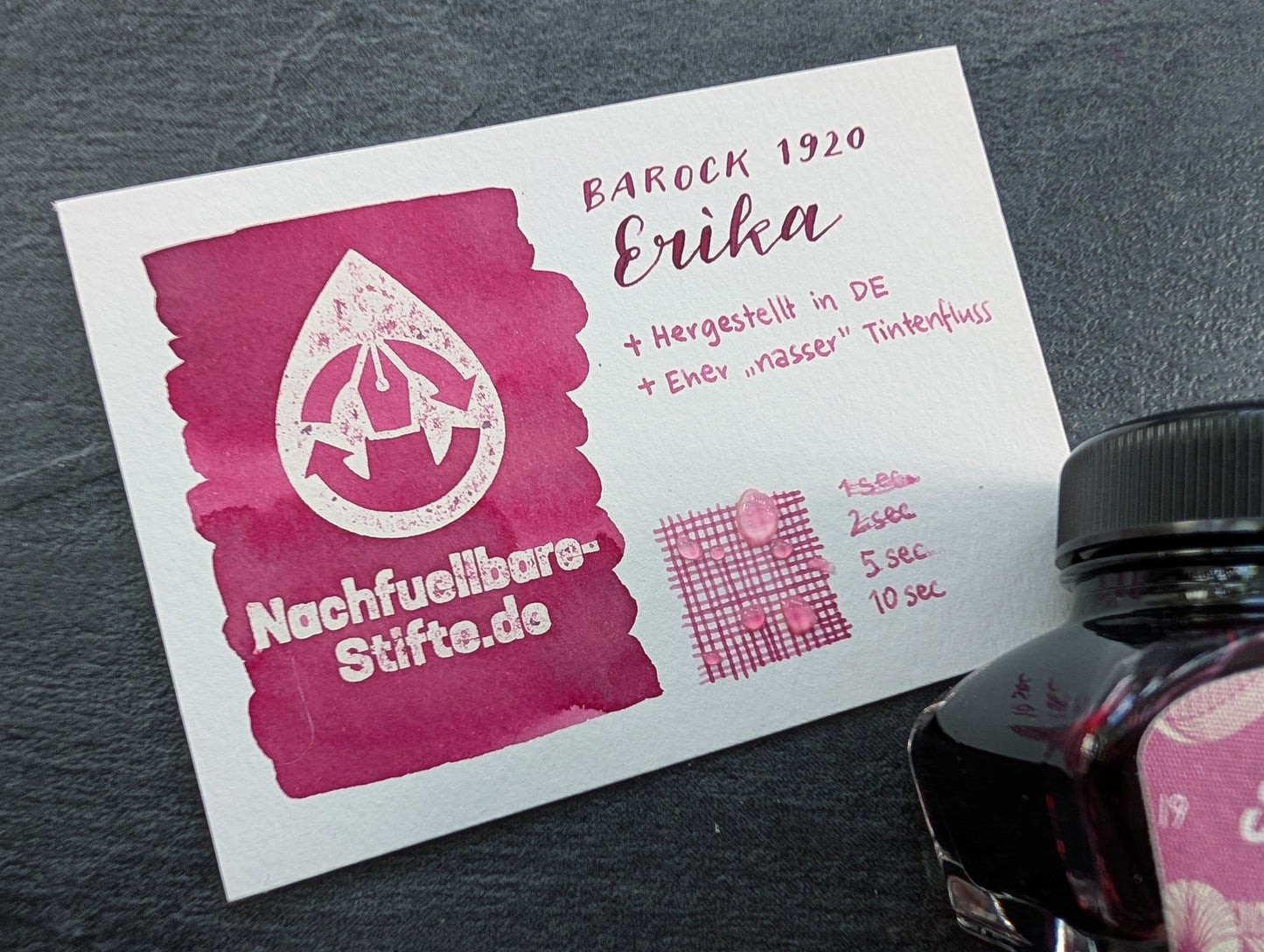 Barock 1920 Füllhaltertinte "Erika", violett-pink, 30ml Glas