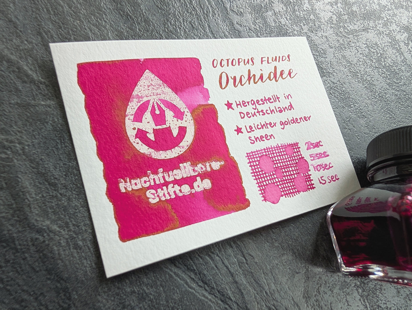 Octopus Fluids Feinste Schreibtinte "Orchidee", Füllhaltertinte in 2 Größen