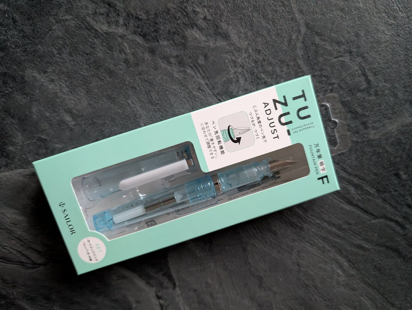 Sailor TUZU ADJUST Glassy Füllhalter, Farbe: Crystal Sky (Limited Edition), himmelblau transparent, 3 Federstärken