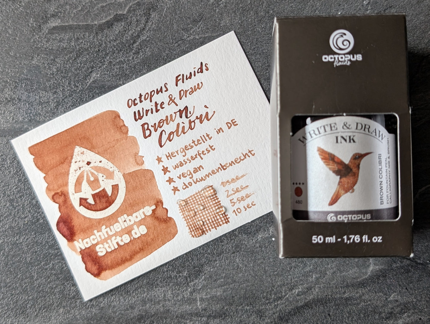 Octopus Fluids Write & Draw Ink: Wasserfeste Füllhaltertinte, 50ml Glas