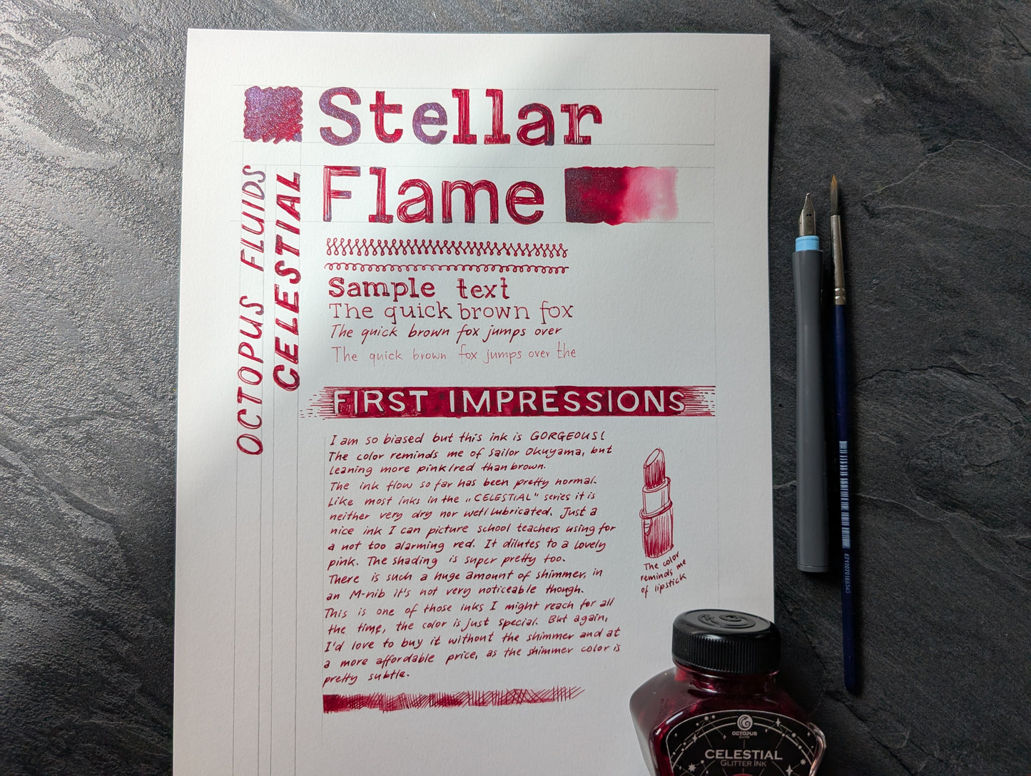 5ml Probe: Octopus Fluids Celestial Collection, Glitzertinte für Füllhalter