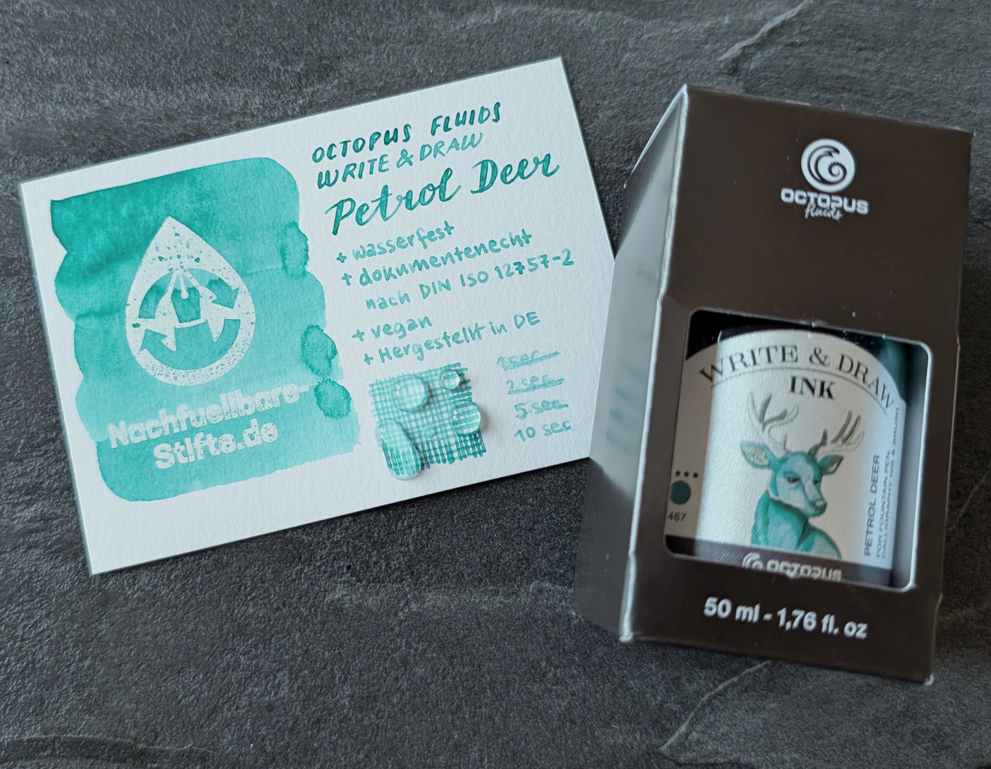 Octopus Fluids Write & Draw Ink: Wasserfeste Füllhaltertinte, 50ml Glas
