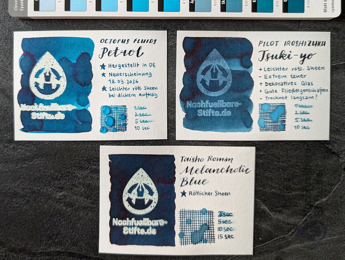 Octopus Fluids: "Petrol" Füllhaltertinte, 30ml Glas, Standardsortiment