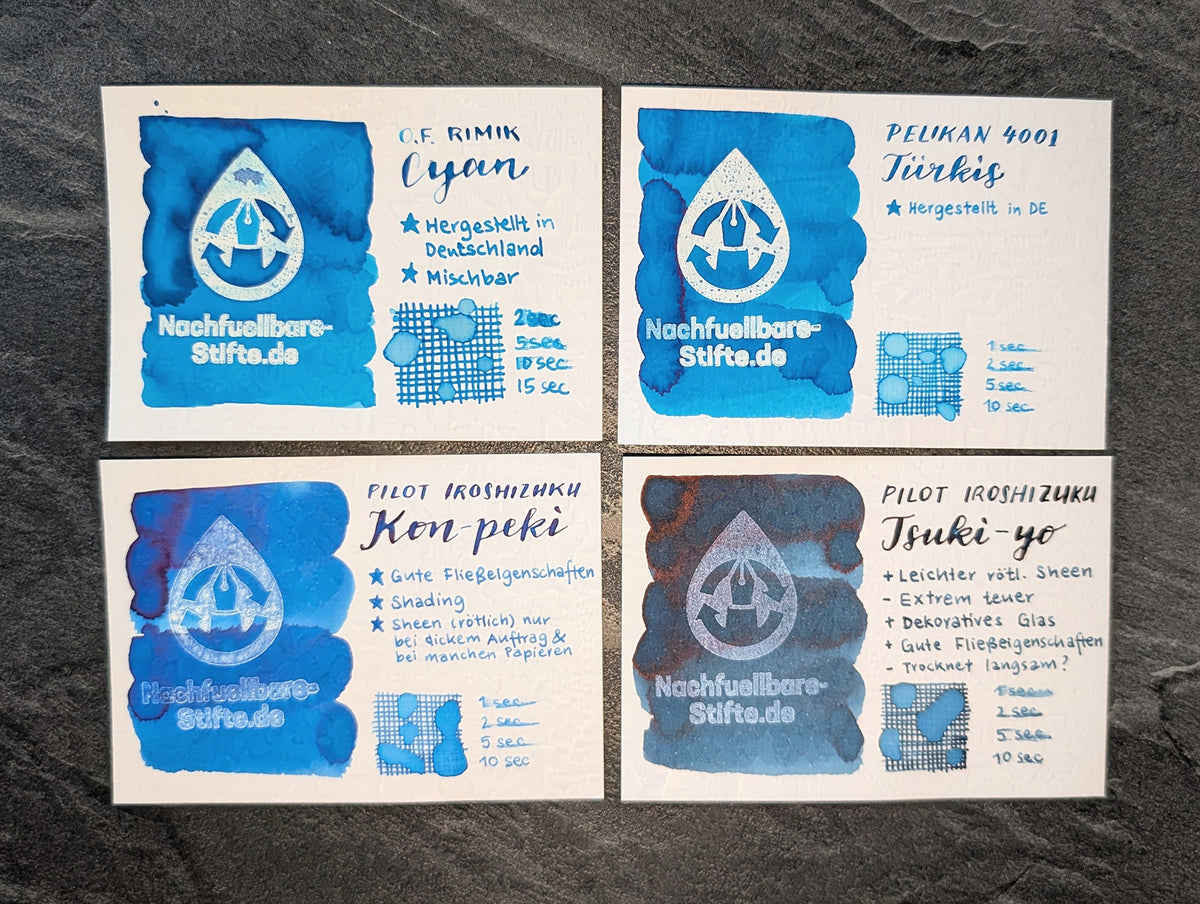 Pilot iroshizuku: Kon-peki ("Azurblau"), Füllhaltertinte im Glasflacon, 2 Größen