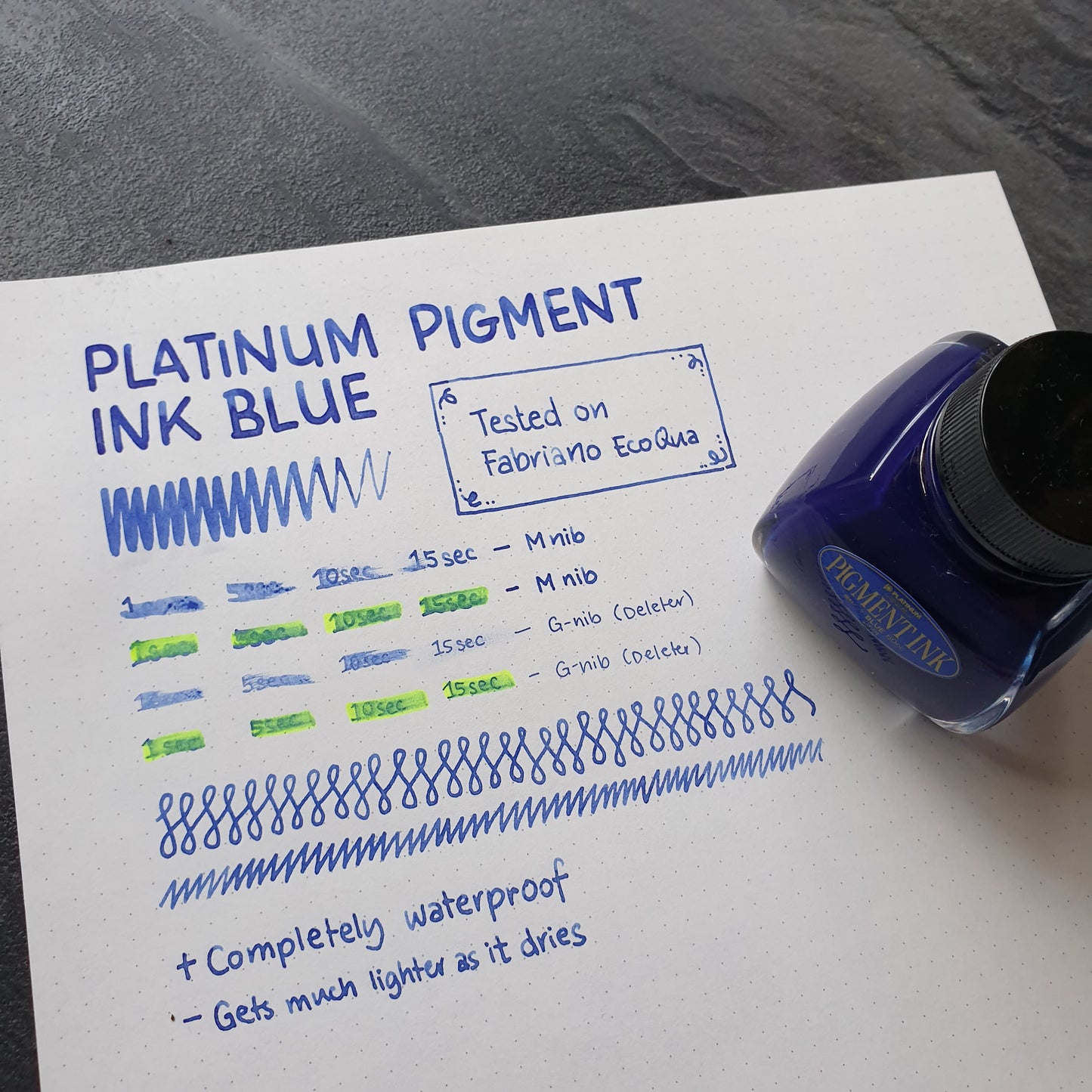 Platinum Pigment Ink: Wasserfeste Pigmenttinte für Füller