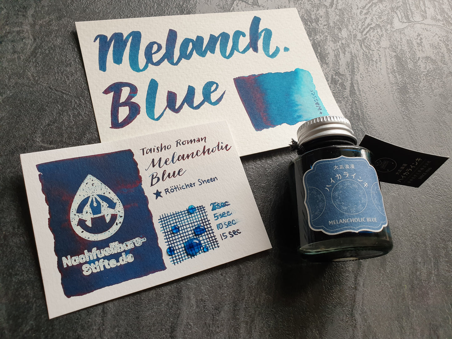 Teranishi: Taisho Roman, Melancholic Blue, 40ml Füllhaltertinte