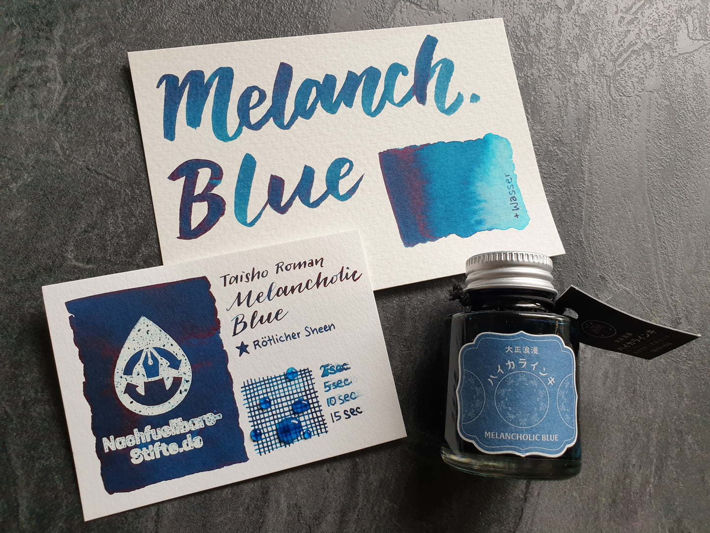 Teranishi: Taisho Roman, Melancholic Blue, 40ml Füllhaltertinte