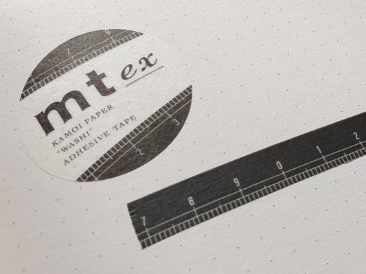 mt ex Washi Tape, 10mm x 7m, schwarzes Maßband-Motiv