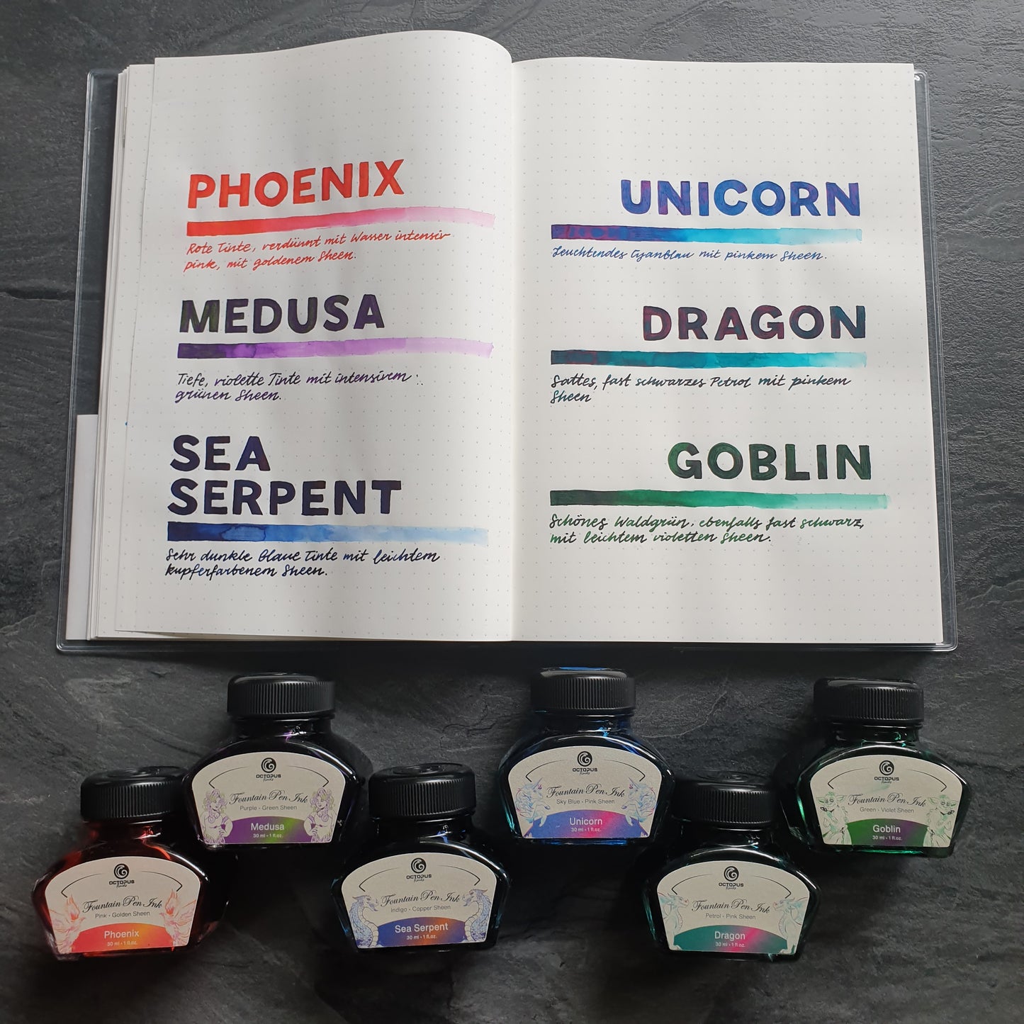 Octopus Fluids Sheen-Tinte "Unicorn", Füllhaltertinte 30ml