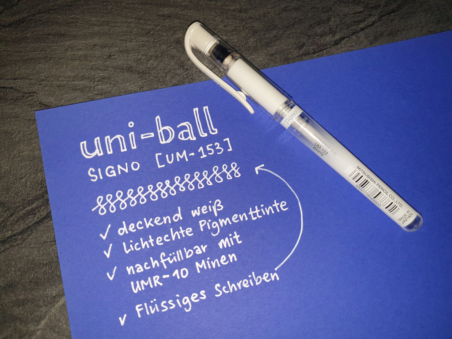 Uni-ball Signo Gelstift UM-153 & Refill, deckend weiß