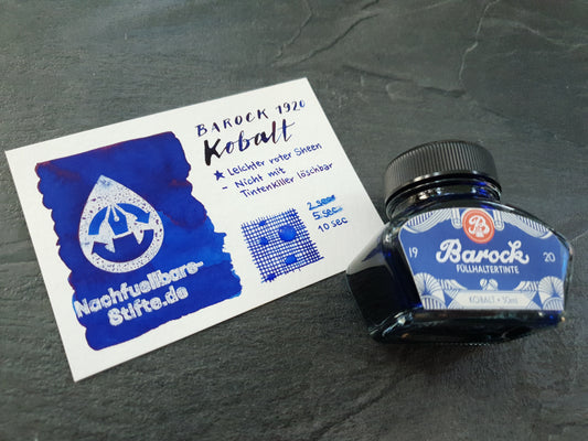 Barock 1920 Füllhaltertinte "Kobalt", 30ml Glas