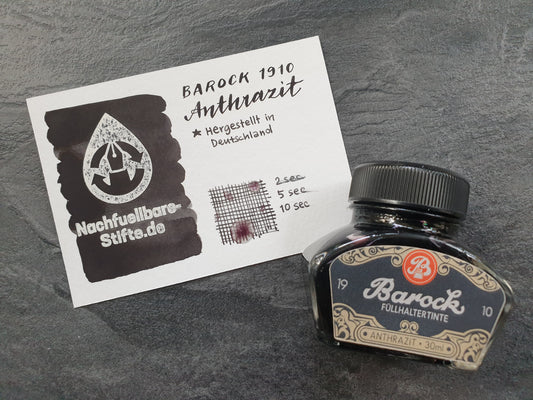 Barock 1910 Füllhaltertinte "Anthrazit", 30ml Glas