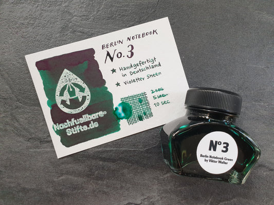 Berlin Notebook [Green] No.3 Füllhaltertinte, 30ml Glas