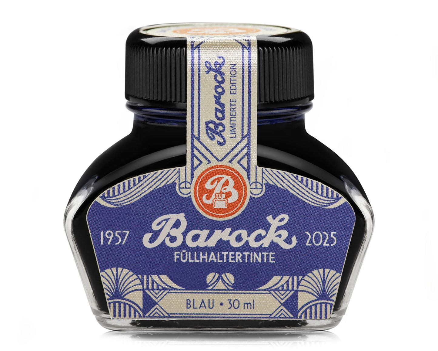 Limitierte Edition: Barock Füllhaltertinte "Blau", 30ml Glas