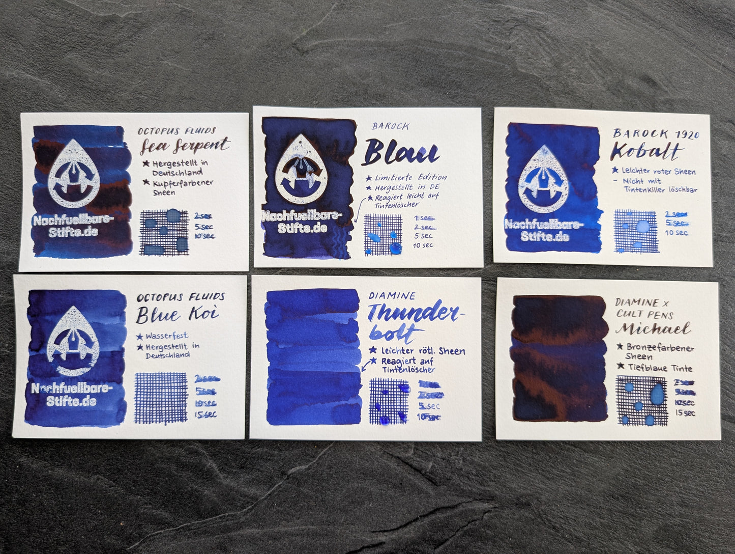 Limitierte Edition: Barock Füllhaltertinte "Blau", 30ml Glas