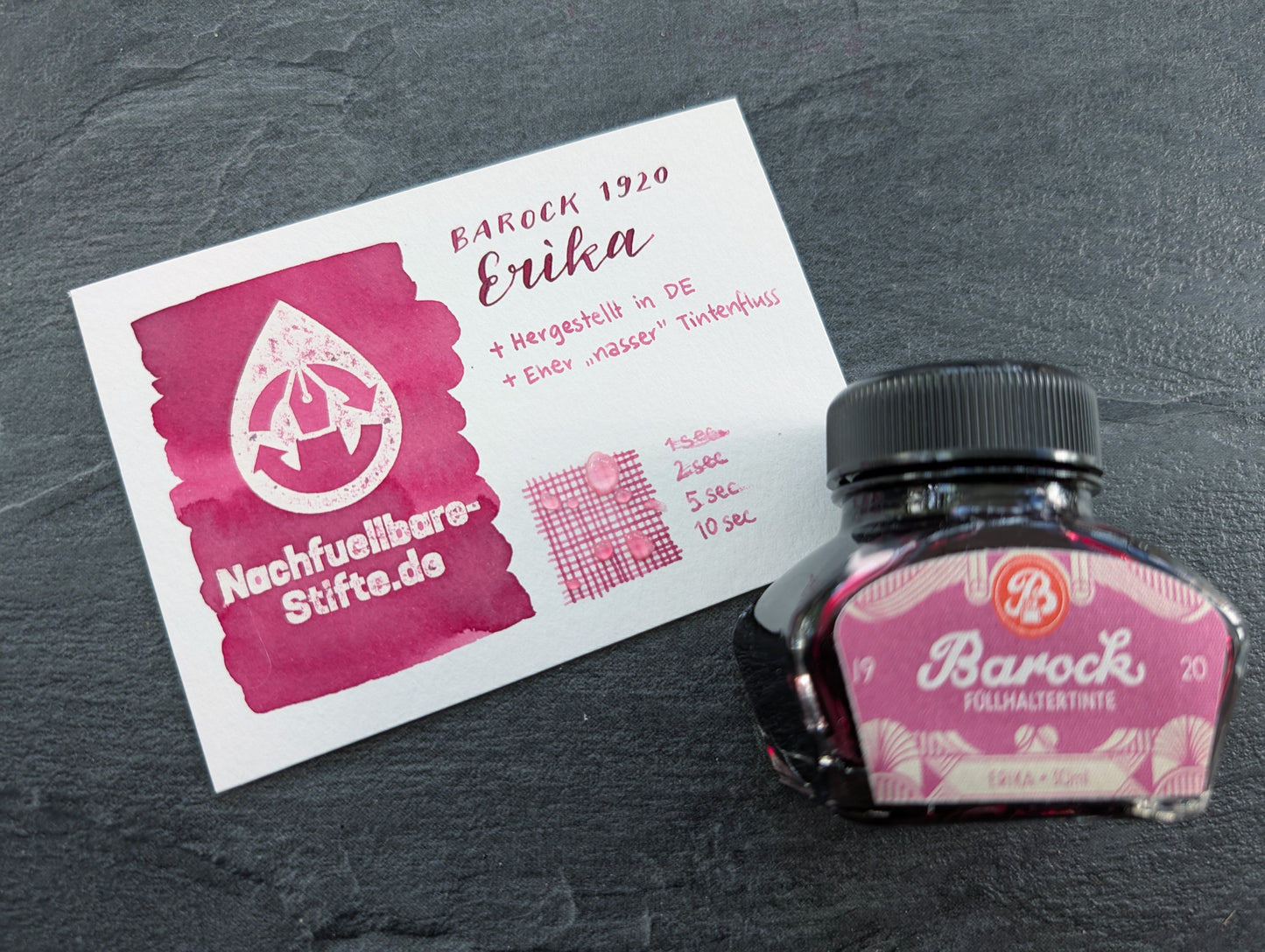 Barock 1920 Füllhaltertinte "Erika", violett-pink, 30ml Glas