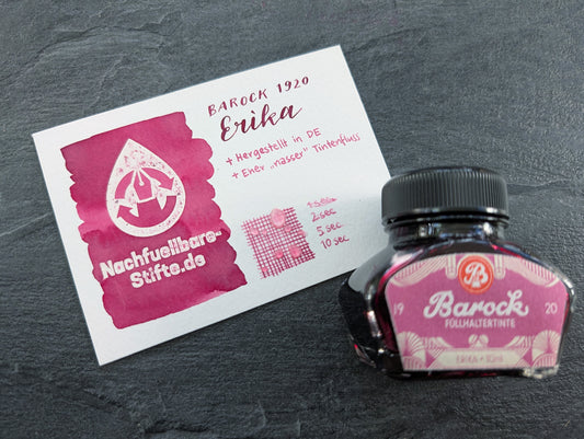 Barock 1920 Füllhaltertinte "Erika", violett-pink, 30ml Glas
