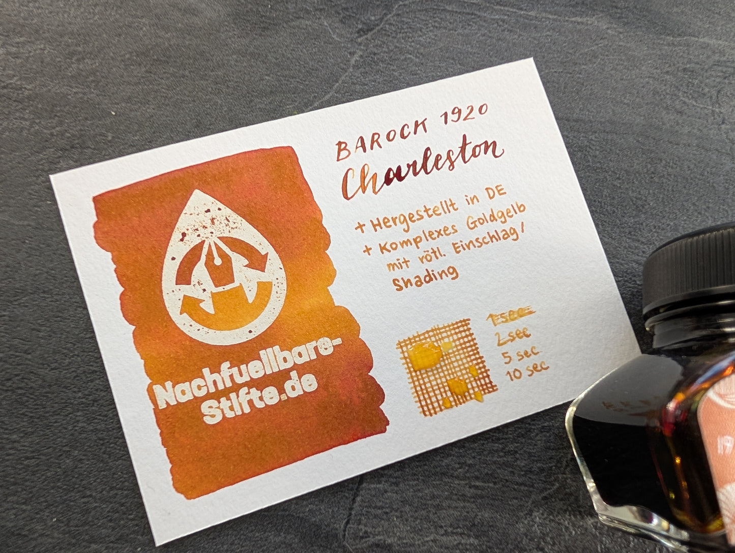 Barock 1920 Füllhaltertinte "Charleston", goldgelb, 30ml Glas