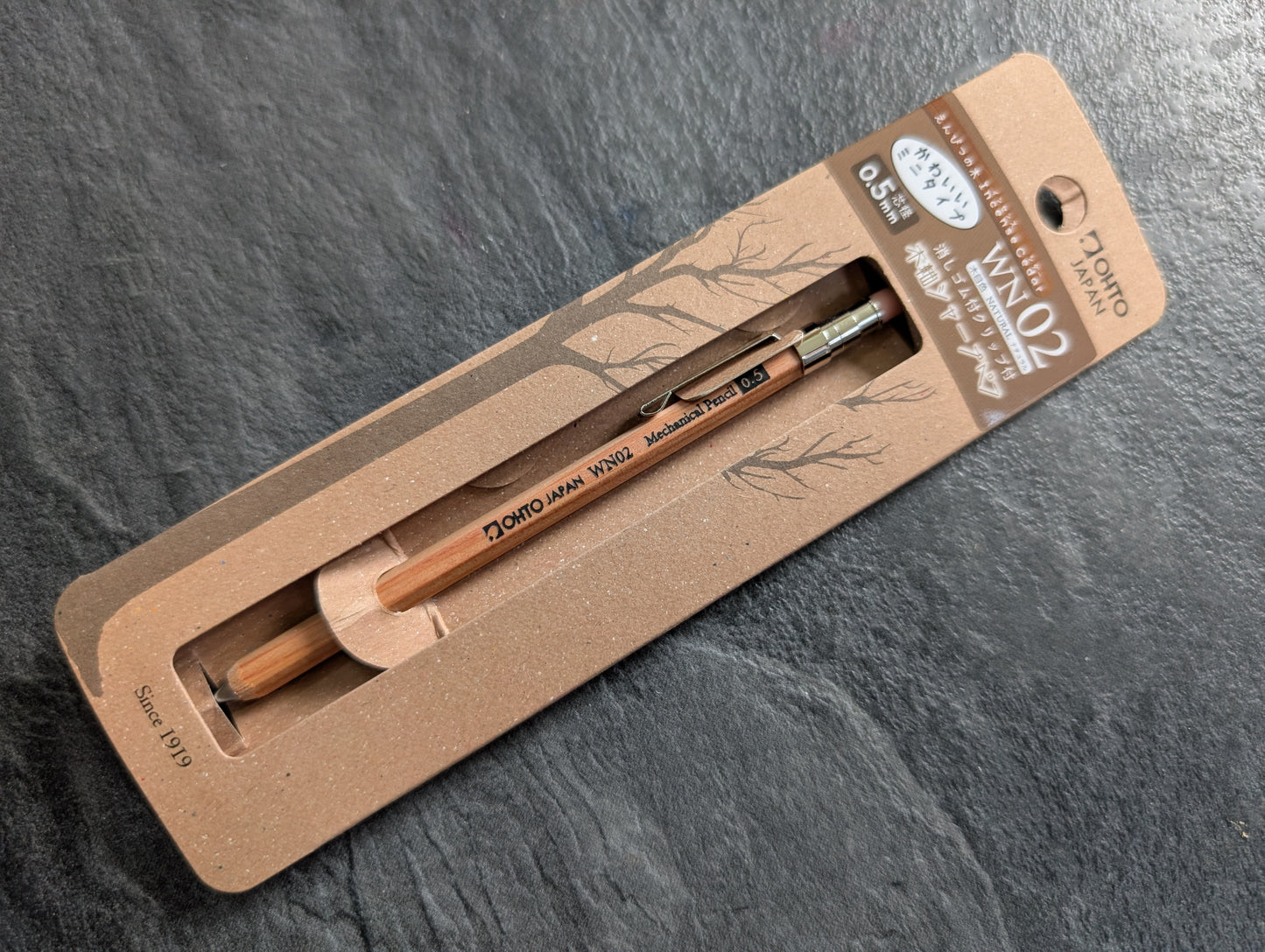 Winziger Druckbleistift von OHTO, Modell [WN02] 0.5mm, mit Radiergummi