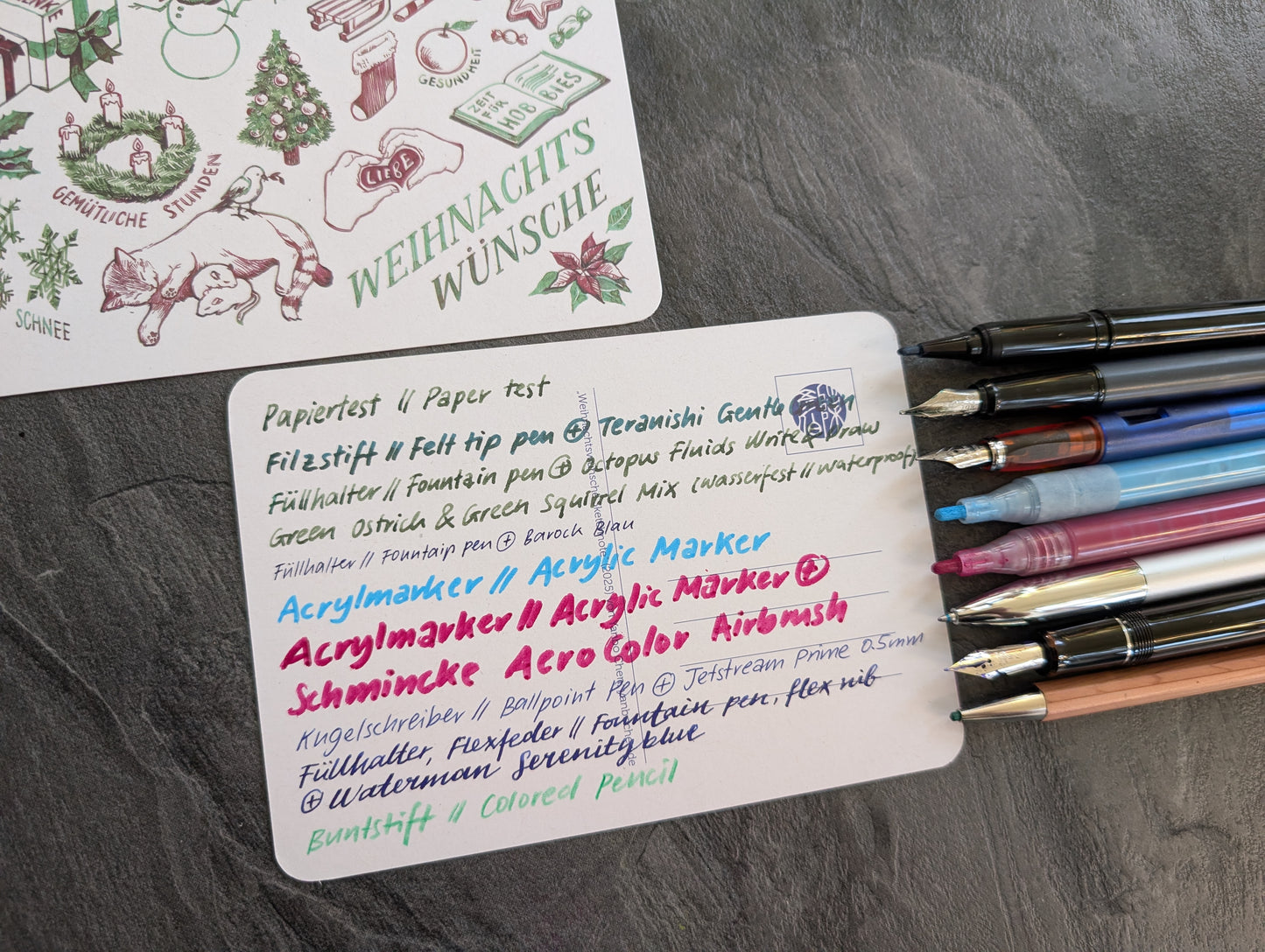 "Weihnachtswünsche" Postkarte 2025, Recyclingpapier DIN A6, abgerundete Ecken