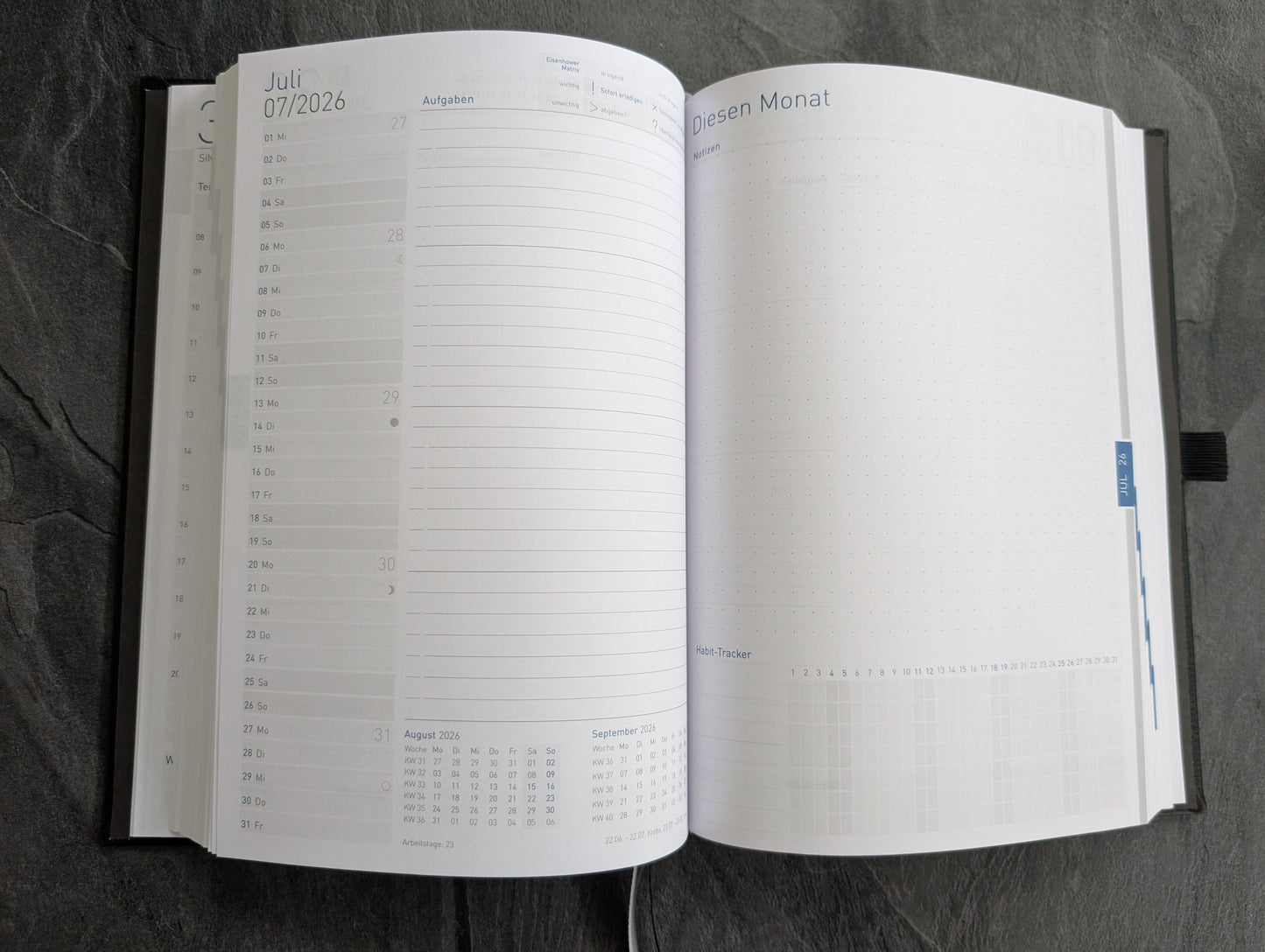 Häfft Organizer, Day by Day 2026, DIN A5, Buchkalender FSC zertifiziert