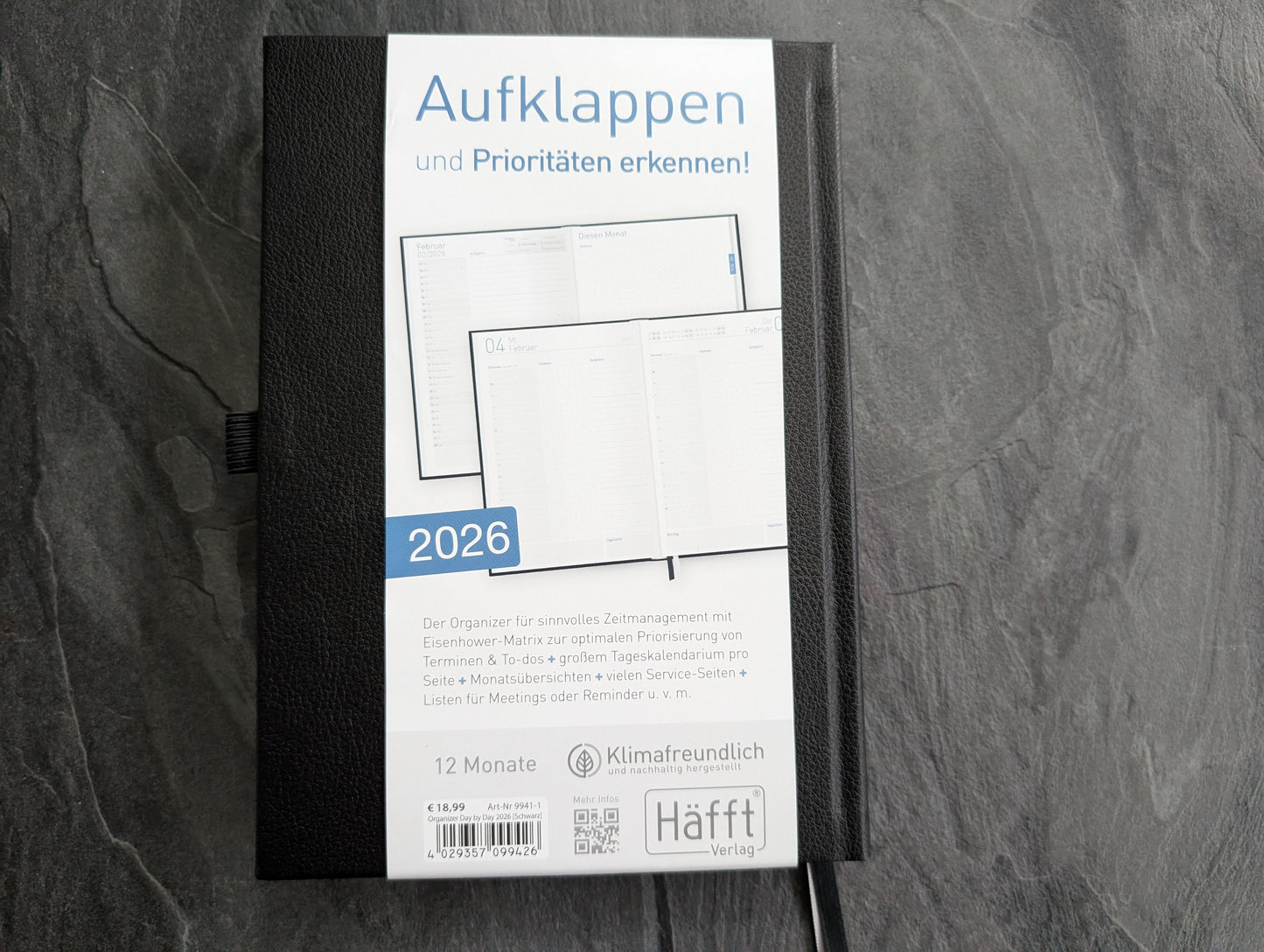 Häfft Organizer, Day by Day 2026, DIN A5, Buchkalender FSC zertifiziert