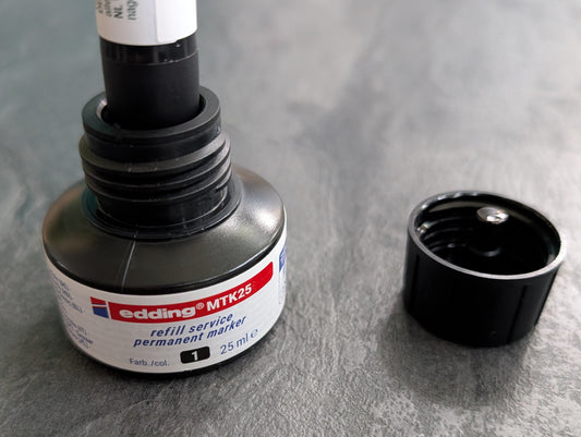 Edding Nachfülltinte für Permanentmarker, MTK 25 schwarz, 25ml Flasche, 4MTK25001