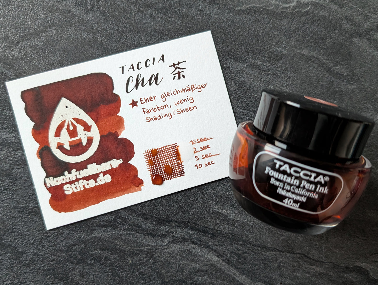 Taccia Füllhaltertinte "Cha" (braun), 40ml Glas