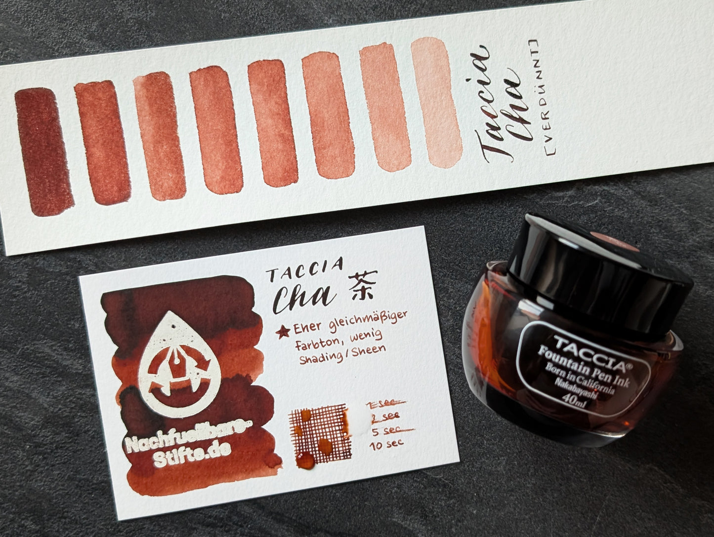 Taccia Füllhaltertinte "Cha" (braun), 40ml Glas