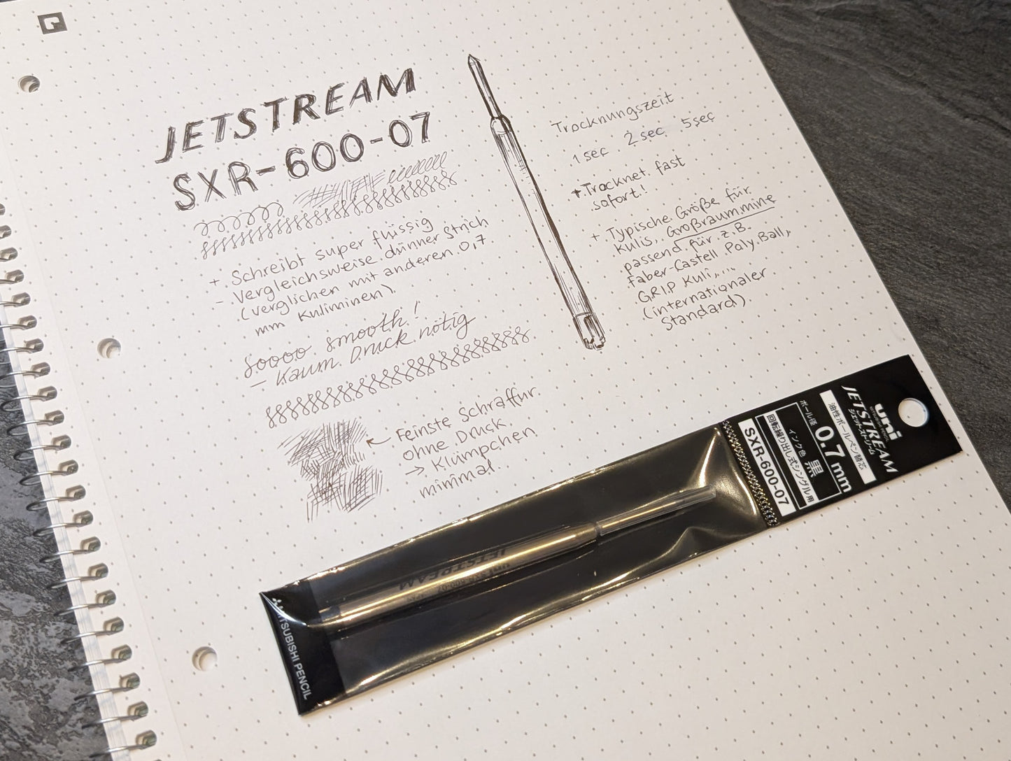 uniball Jetstream Großraummine SXR-600-05 und SXR-600-07 Refills, schwarz