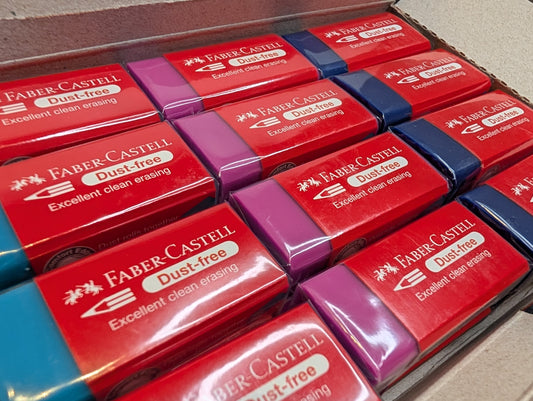 Faber Castell Radiergummi, Dust-Free, klein, PVC-frei in 3 Farben