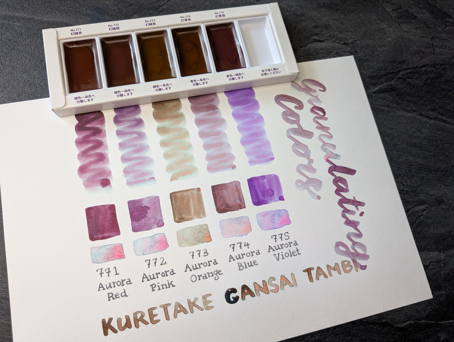 5 Granulierende Wasserfarben: Kuretake Gansai Tambi Granulating Colors (Set I)