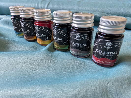 Octopus Fluids Celestial Collection Set: Glitzertinte für Füllhalter, 6x10 ml