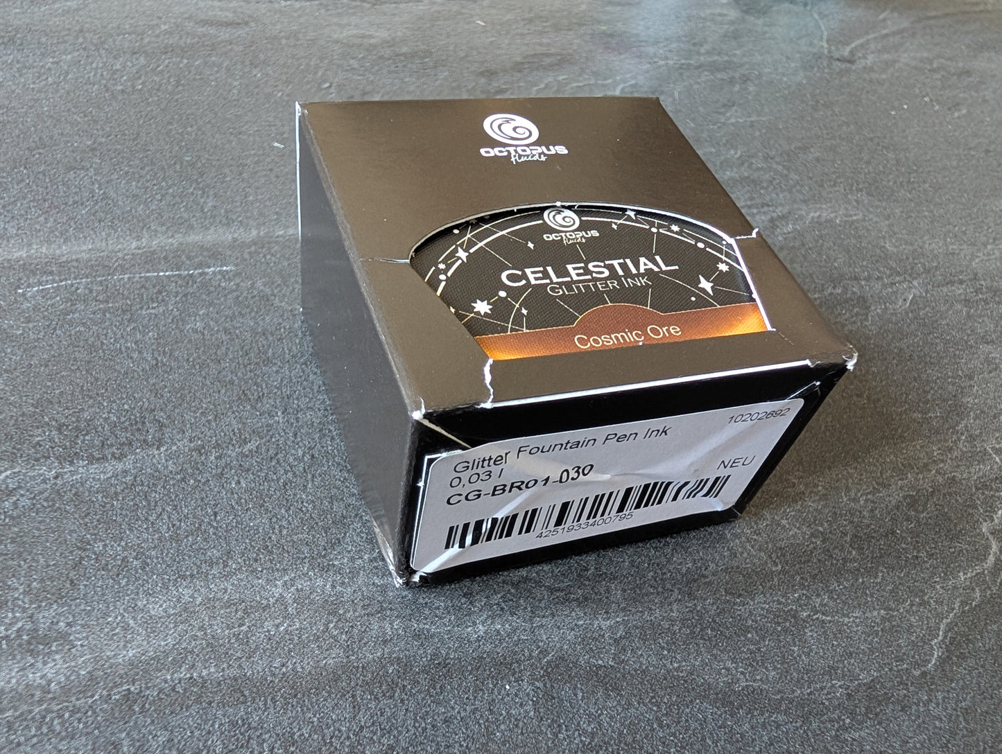 Octopus Fluids Celestial: Cosmic Ore, 30ml Glas, braune Glitzertinte für Füllhalter