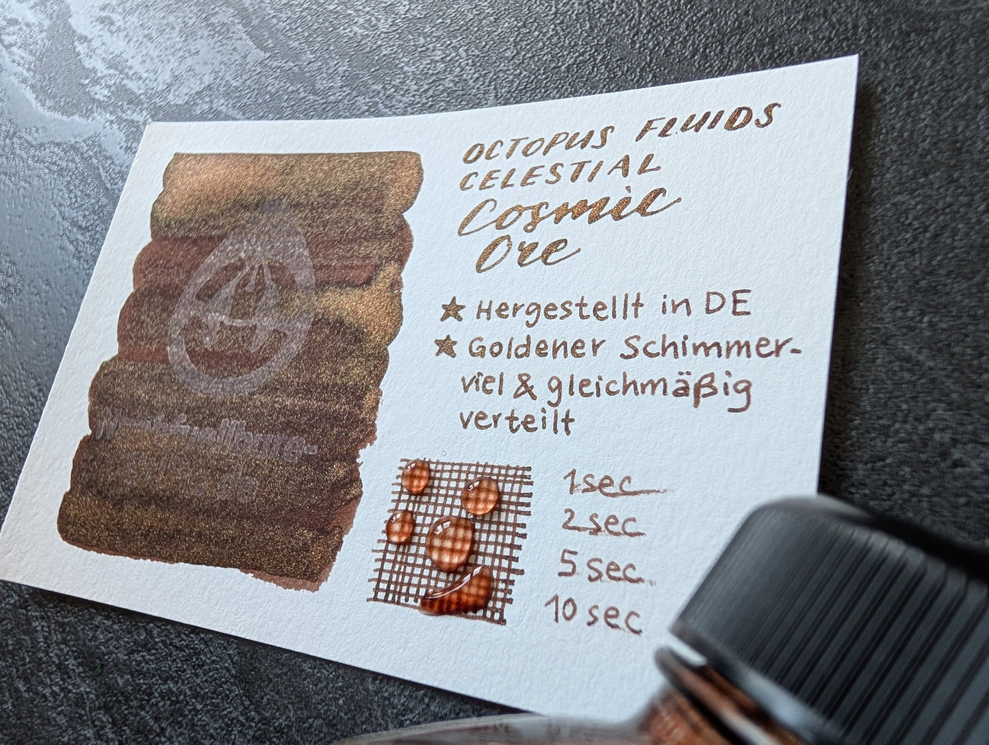 Octopus Fluids Celestial: Cosmic Ore, 30ml Glas, braune Glitzertinte für Füllhalter