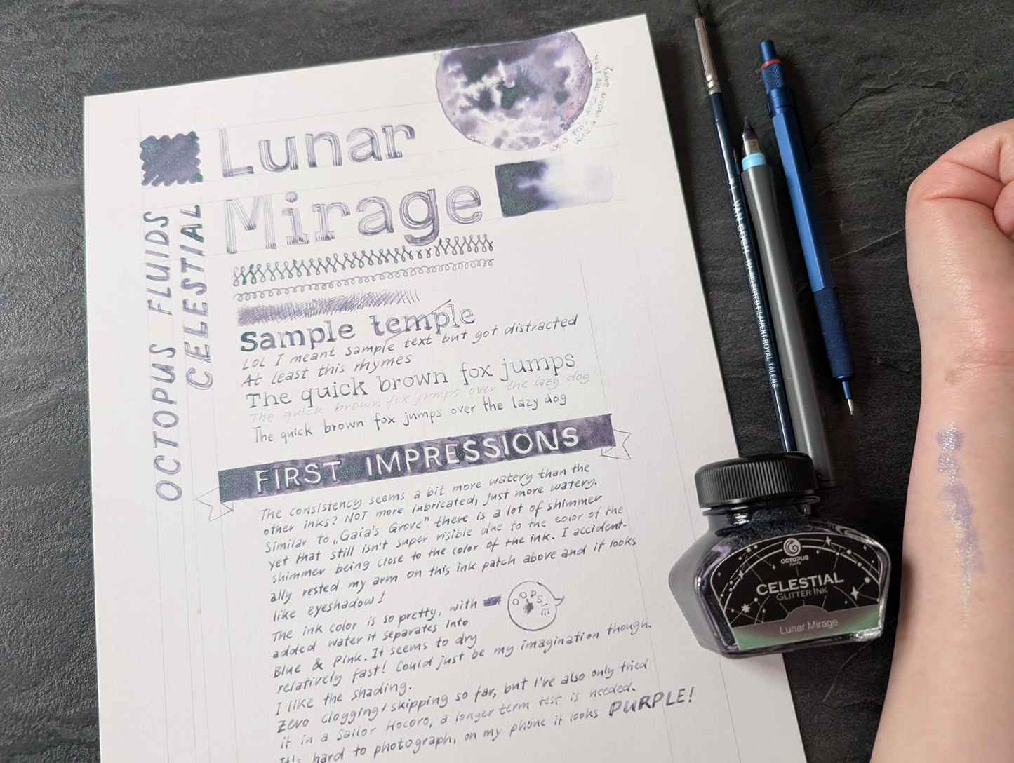 5ml Probe: Octopus Fluids Celestial Collection, Glitzertinte für Füllhalter