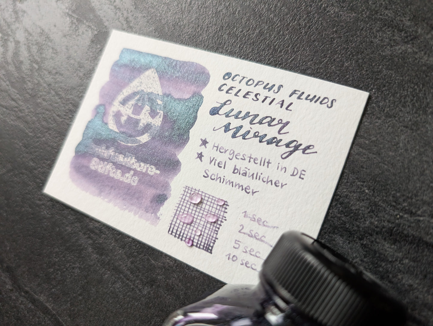 Octopus Fluids Celestial: Lunar Mirage, 30ml Glas, graue Glitzertinte für Füllhalter