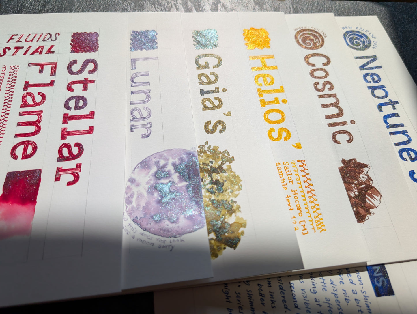 Octopus Fluids Celestial: Stellar Flame, 30ml Glas, rote Glitzertinte für Füllhalter